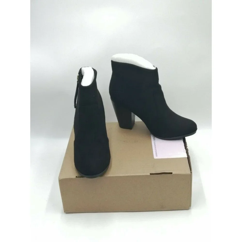 Journee Collection Link Heeled Ankle Boots Black Women's US 8M New - Picture 3 of 9